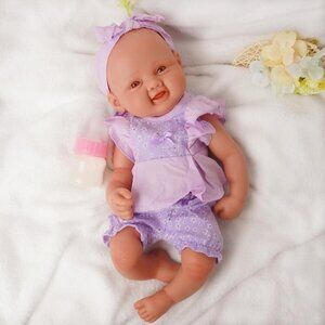 Full Body Platinum Silicone Baby Dolls Smiling Mina-wheaten Reborn Baby Girl